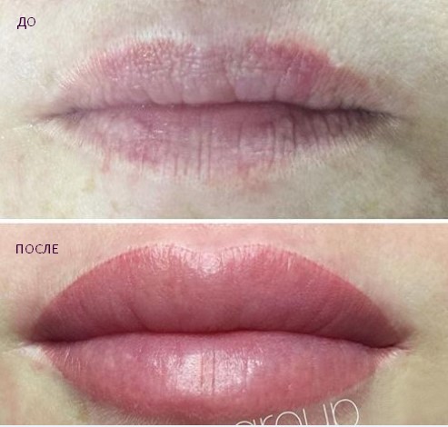 перманентный макияж губ фото до и после