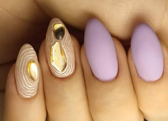 Техника жидкий металл: украшаем ногти каплями расплавленного золота